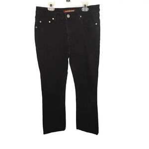 Pepe Jeans London S73 slight flare leg, low rise dark wash logo button zip denim